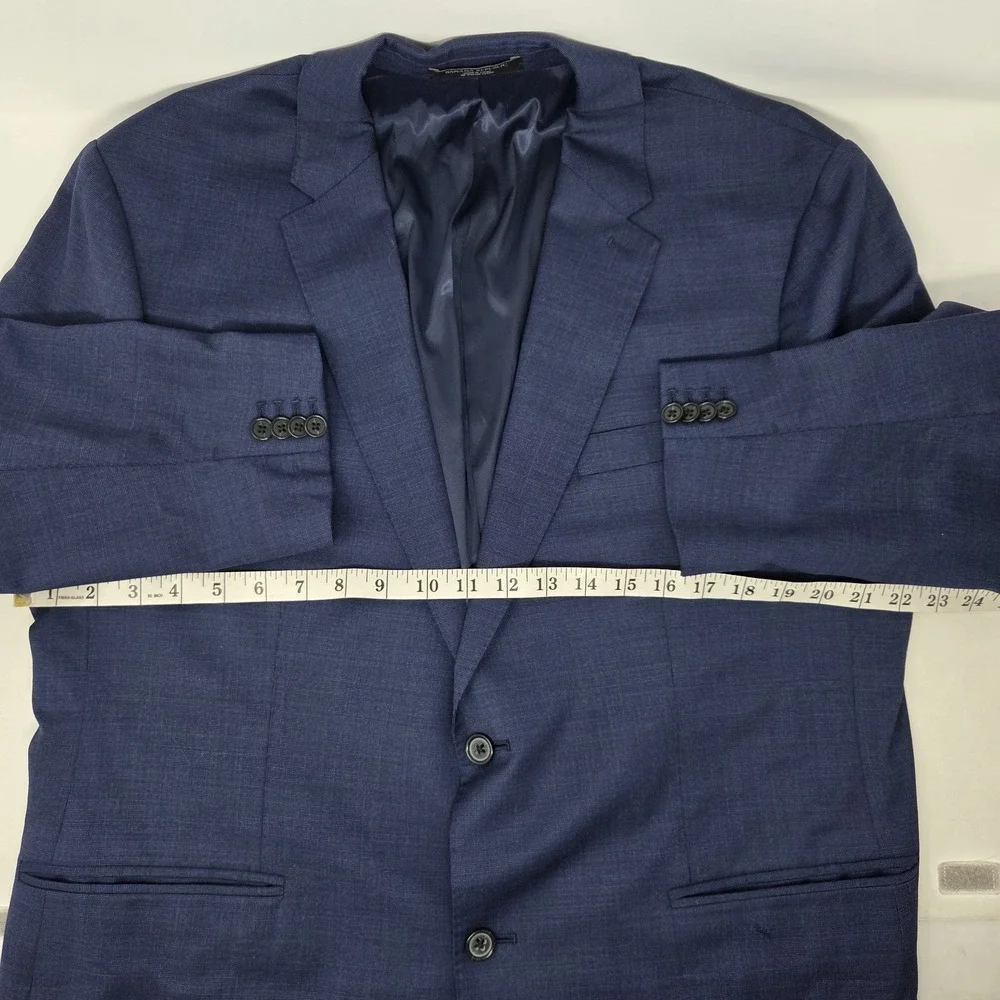 Banana Republic Reda Flexo Blazer Sport Coat Men 46R Tailored Slim Blue Nailhead